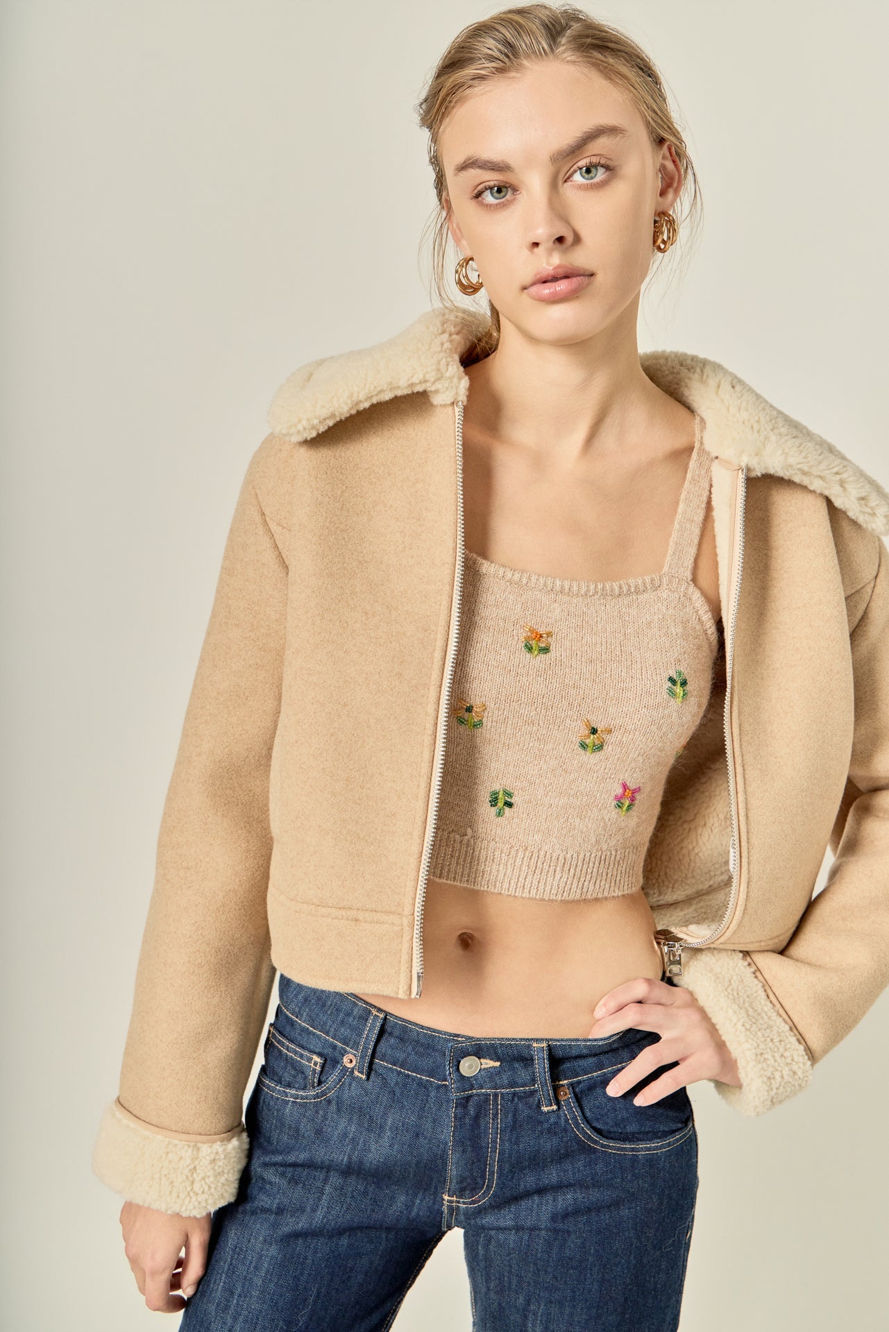 ENGLISH FACTORY - Beaded Detail Knit Tank Top - TOPS available at Objectrare