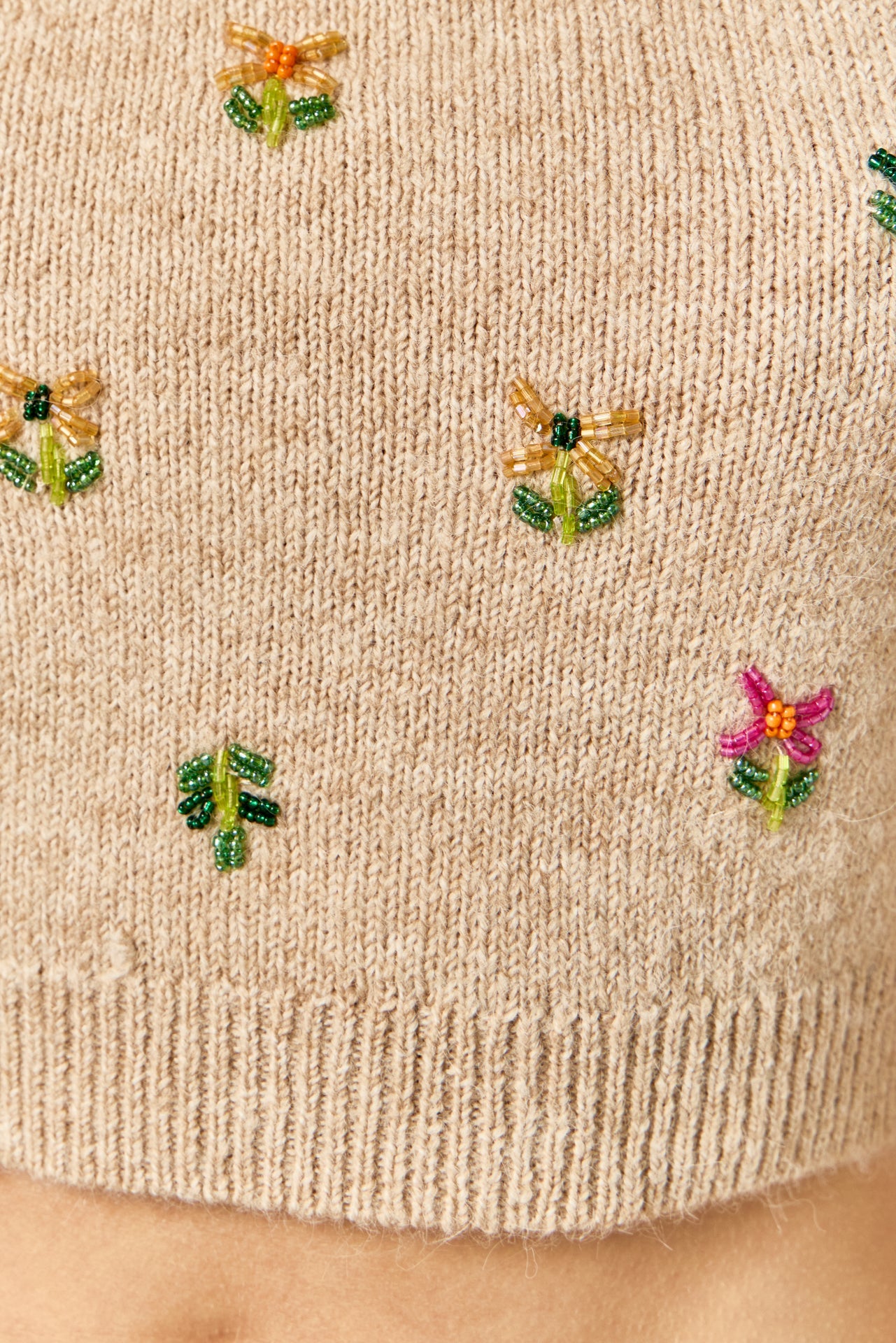 ENGLISH FACTORY - Beaded Detail Knit Tank Top - TOPS available at Objectrare