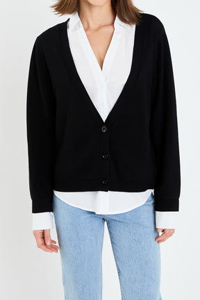 ENGLISH FACTORY - Mixed Media Cardigan - SWEATERS & KNITS available at Objectrare