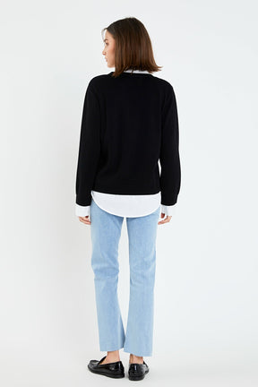 ENGLISH FACTORY - Mixed Media Knit Cardigan - SWEATERS & KNITS available at Objectrare
