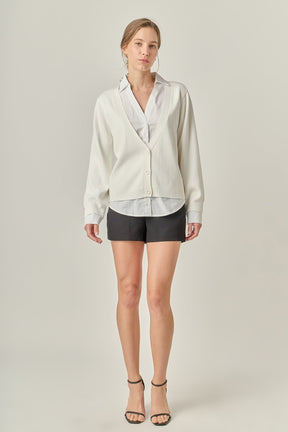 ENGLISH FACTORY - Mixed Media Knit Cardigan - SWEATERS & KNITS available at Objectrare