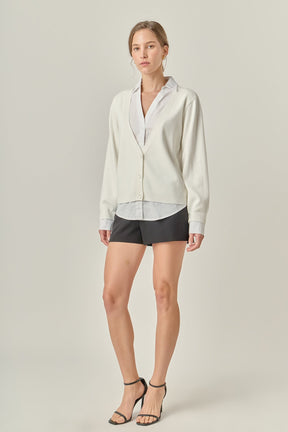 ENGLISH FACTORY - Mixed Media Knit Cardigan - SWEATERS & KNITS available at Objectrare