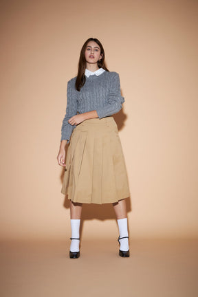 ENGLISH FACTORY - Low Waist Pleated Midi Skirt - SKIRTS available at Objectrare