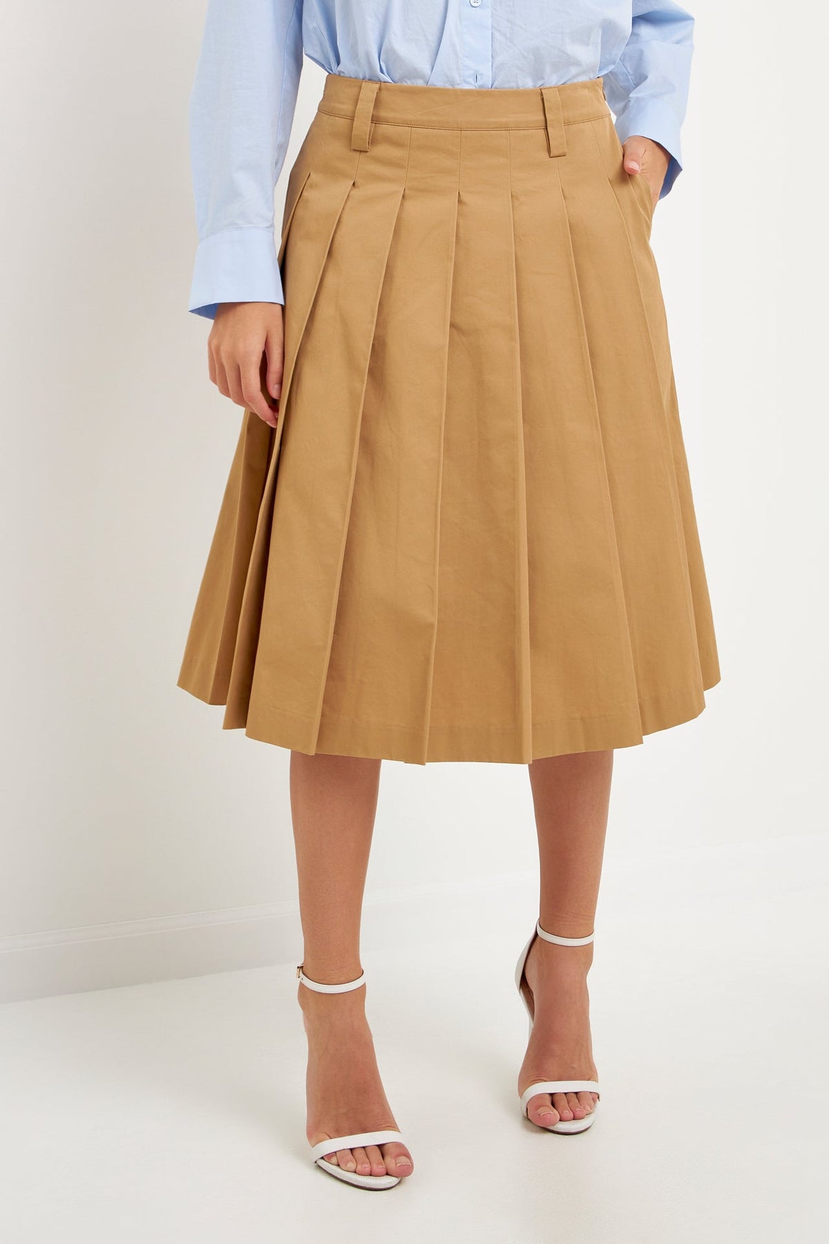 ENGLISH FACTORY - Low Waist Pleated Midi Skirt - SKIRTS available at Objectrare