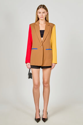ENDLESS ROSE - Colorblock Blazer - BLAZERS available at Objectrare