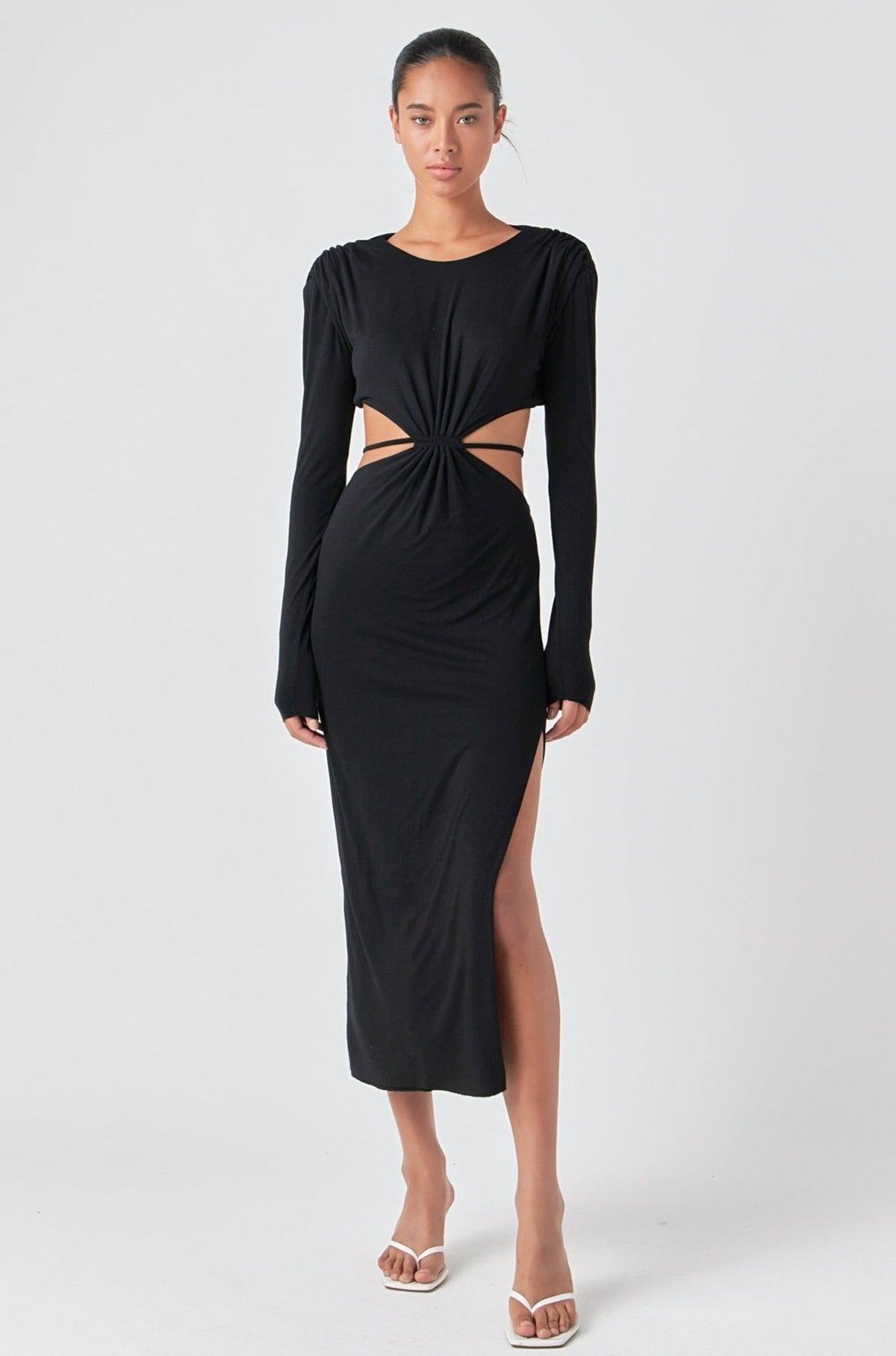 GREY LAB - Long Sleeve Open-Back Maxi Dress - DRESSES available at Objectrare
