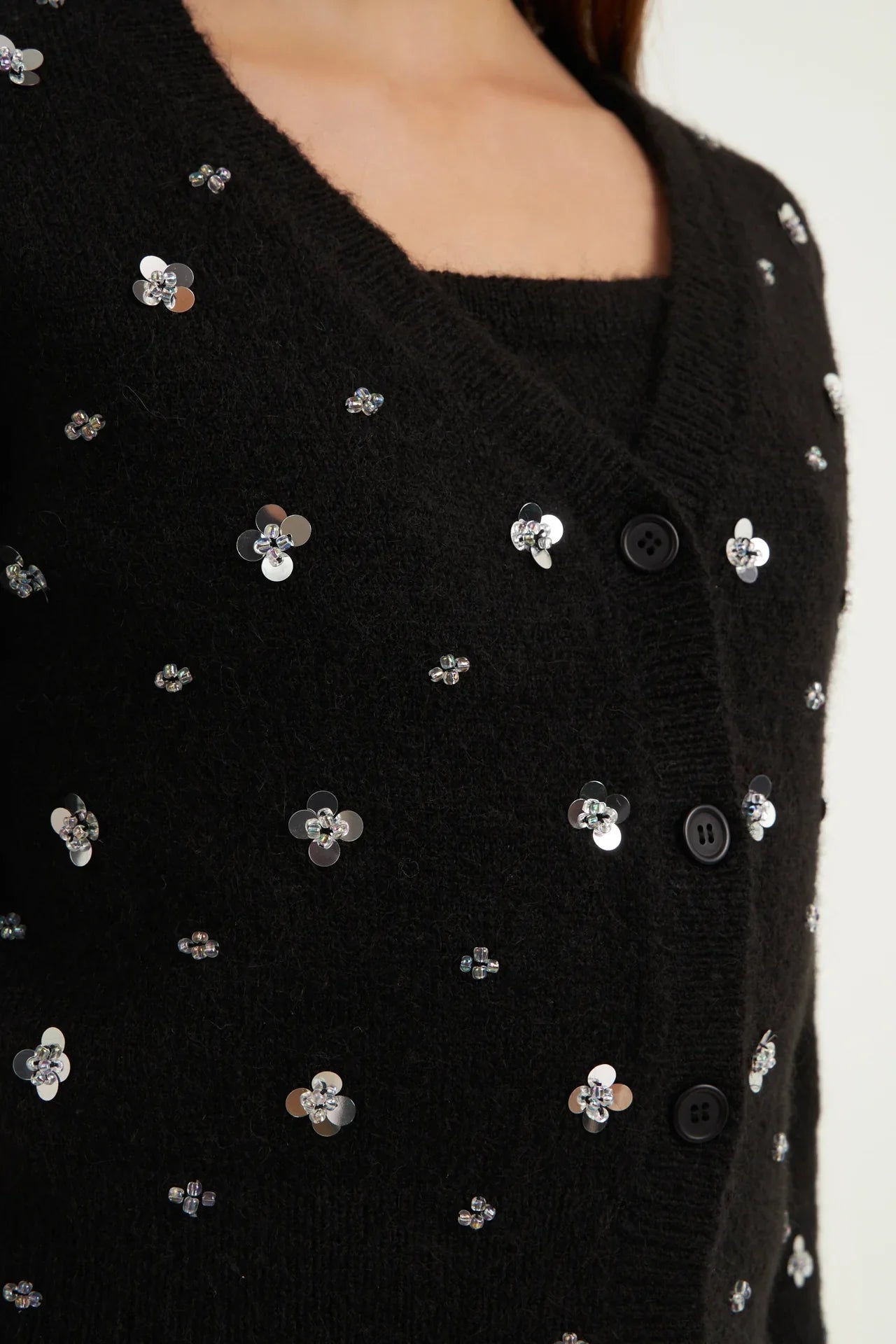 ENDLESS ROSE - Sequin Embellished Cardigan - SWEATERS & KNITS available at Objectrare