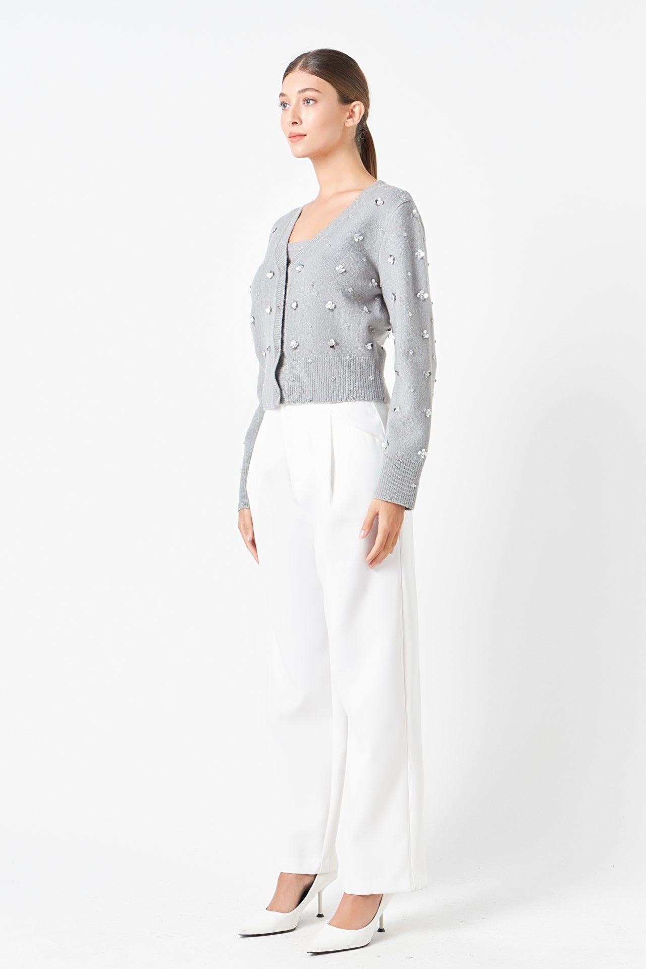 ENDLESS ROSE - Sequin Embellished Cardigan - SWEATERS & KNITS available at Objectrare