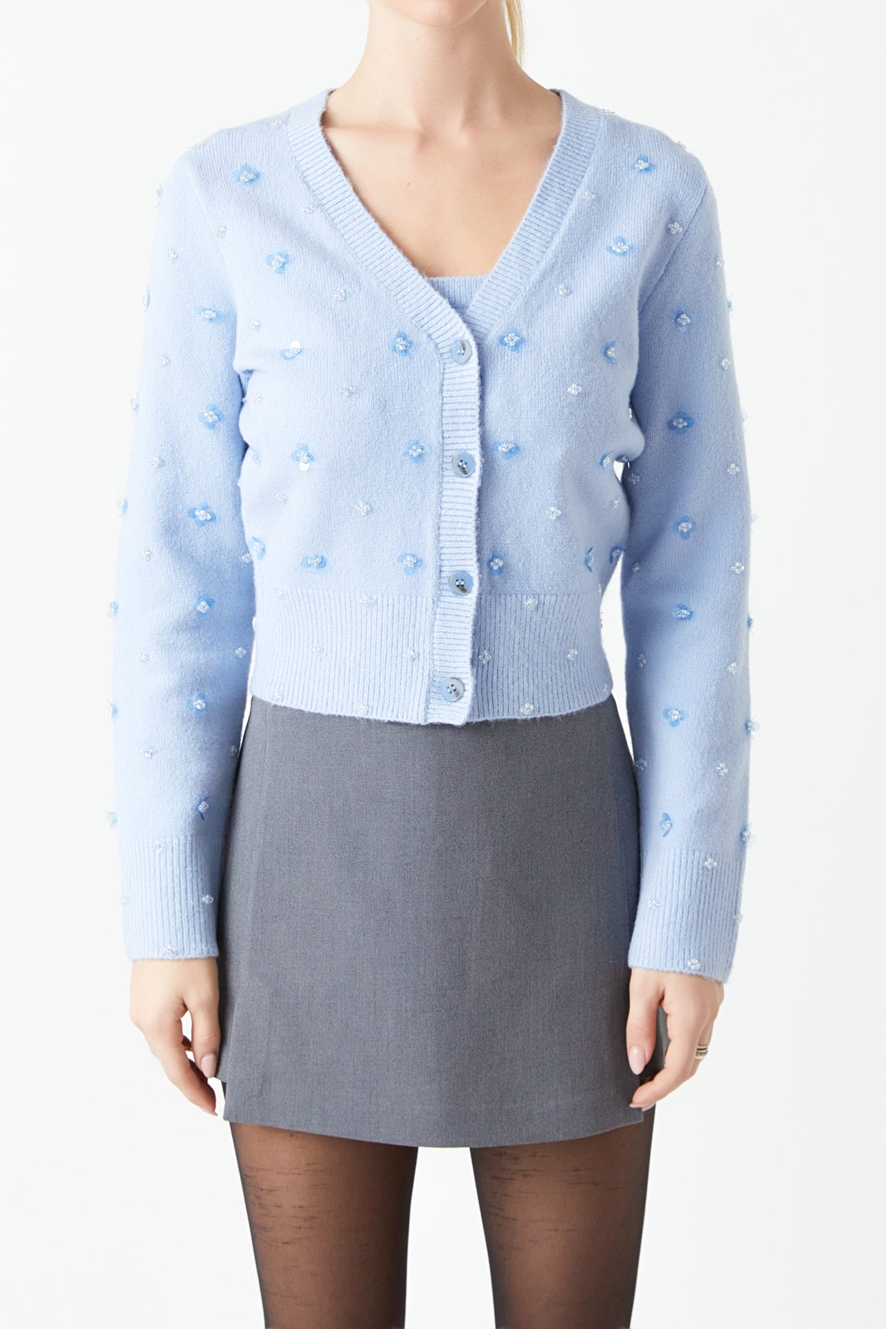 ENDLESS ROSE - Sequin Embellished Cardigan - SWEATERS & KNITS available at Objectrare