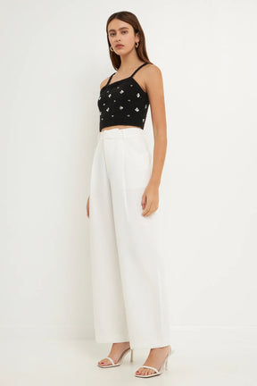ENDLESS ROSE - Sequin Embellished Knit Crop Top - TOPS available at Objectrare