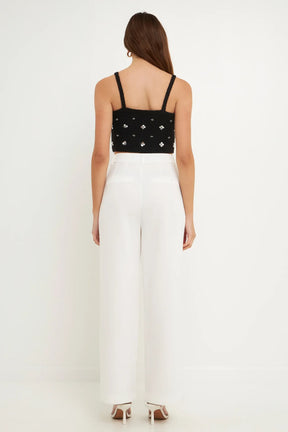 ENDLESS ROSE - Sequin Embellished Knit Crop Top - TOPS available at Objectrare