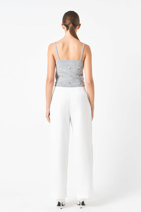ENDLESS ROSE - Sequin Embellished Knit Crop Top - TOPS available at Objectrare
