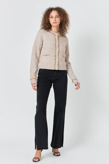 ENDLESS ROSE - Endless Rose - Sequins Trim Cardigan - CARDIGANS available at Objectrare