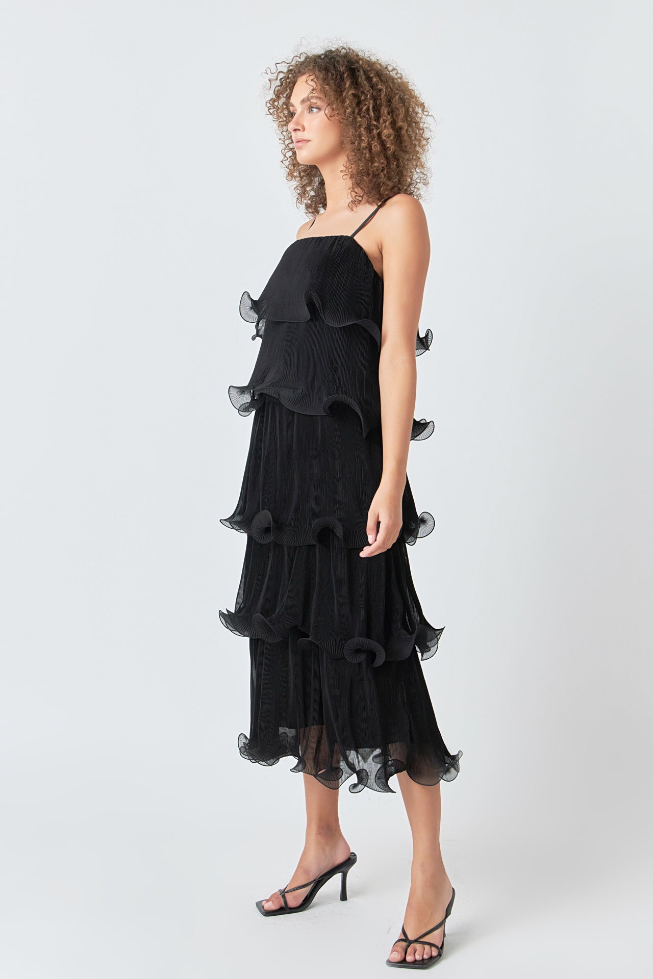 ENDLESS ROSE - Pleated Tiered Long Dress - DRESSES available at Objectrare
