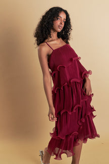 Endless Rose - Pleated Tiered Long Dress