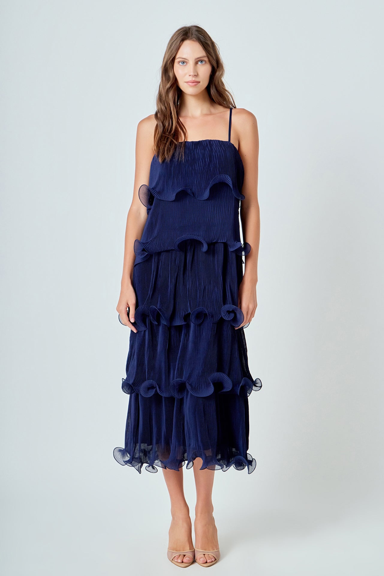 ENDLESS ROSE - Pleated Tiered Long Dress - DRESSES available at Objectrare