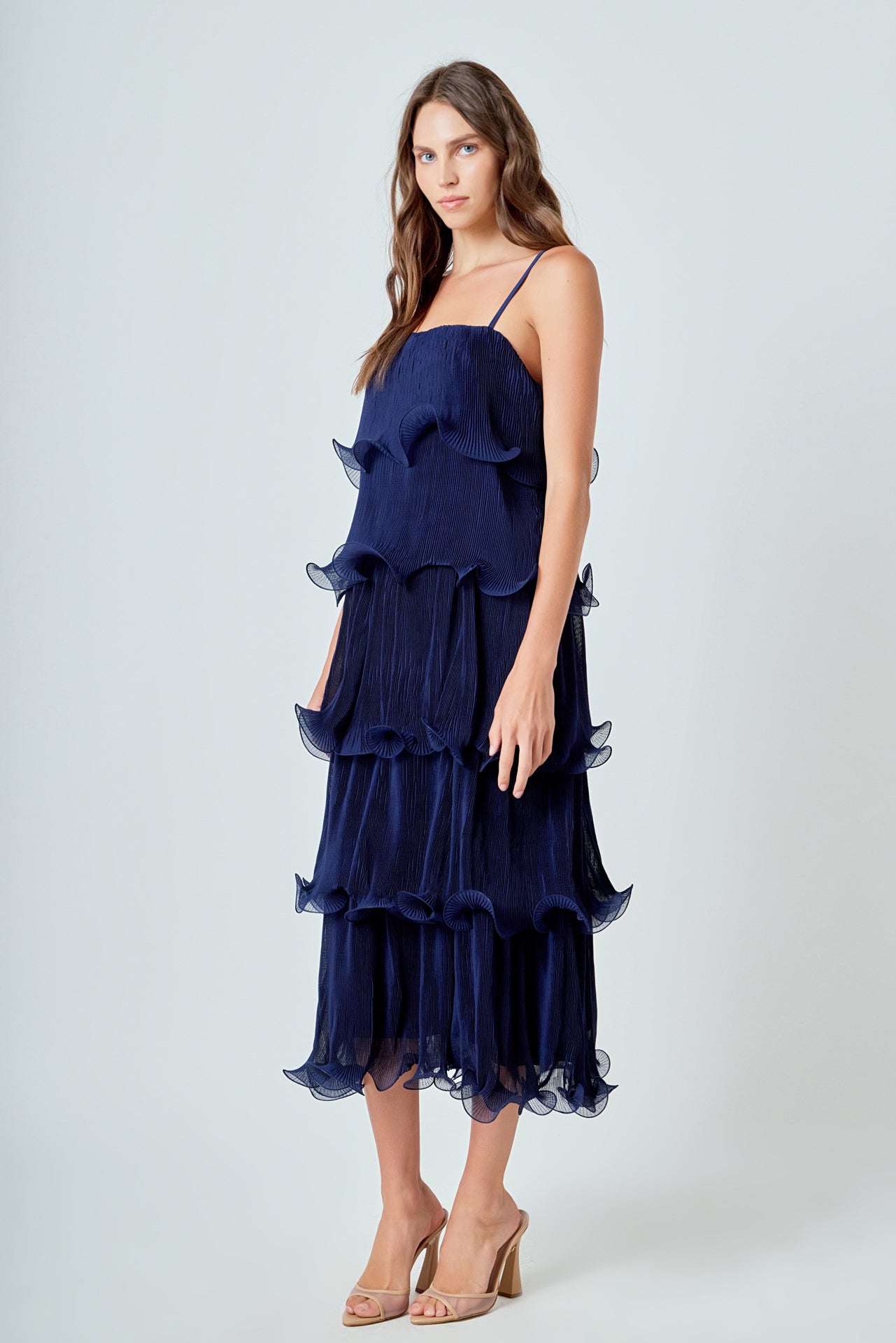 ENDLESS ROSE - Pleated Tiered Long Dress - DRESSES available at Objectrare
