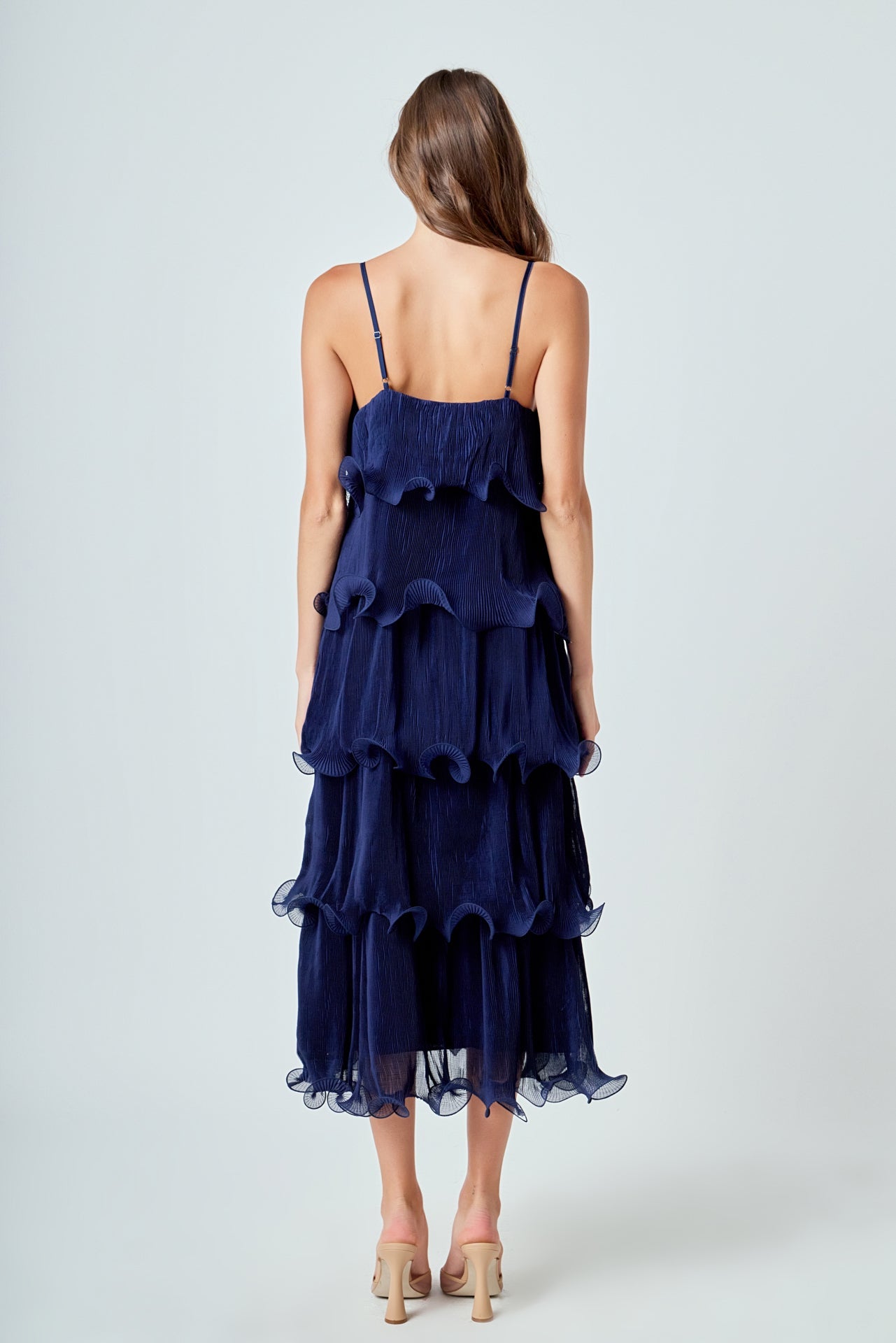 ENDLESS ROSE - Pleated Tiered Long Dress - DRESSES available at Objectrare
