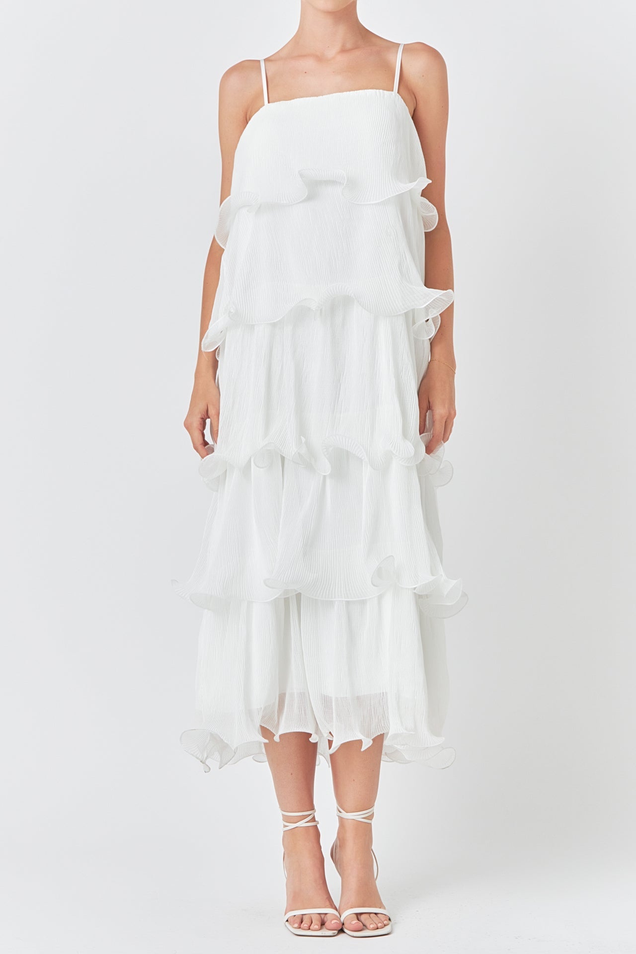 ENDLESS ROSE - Pleated Tiered Long Dress - DRESSES available at Objectrare