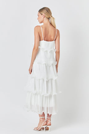 ENDLESS ROSE - Pleated Tiered Long Dress - DRESSES available at Objectrare