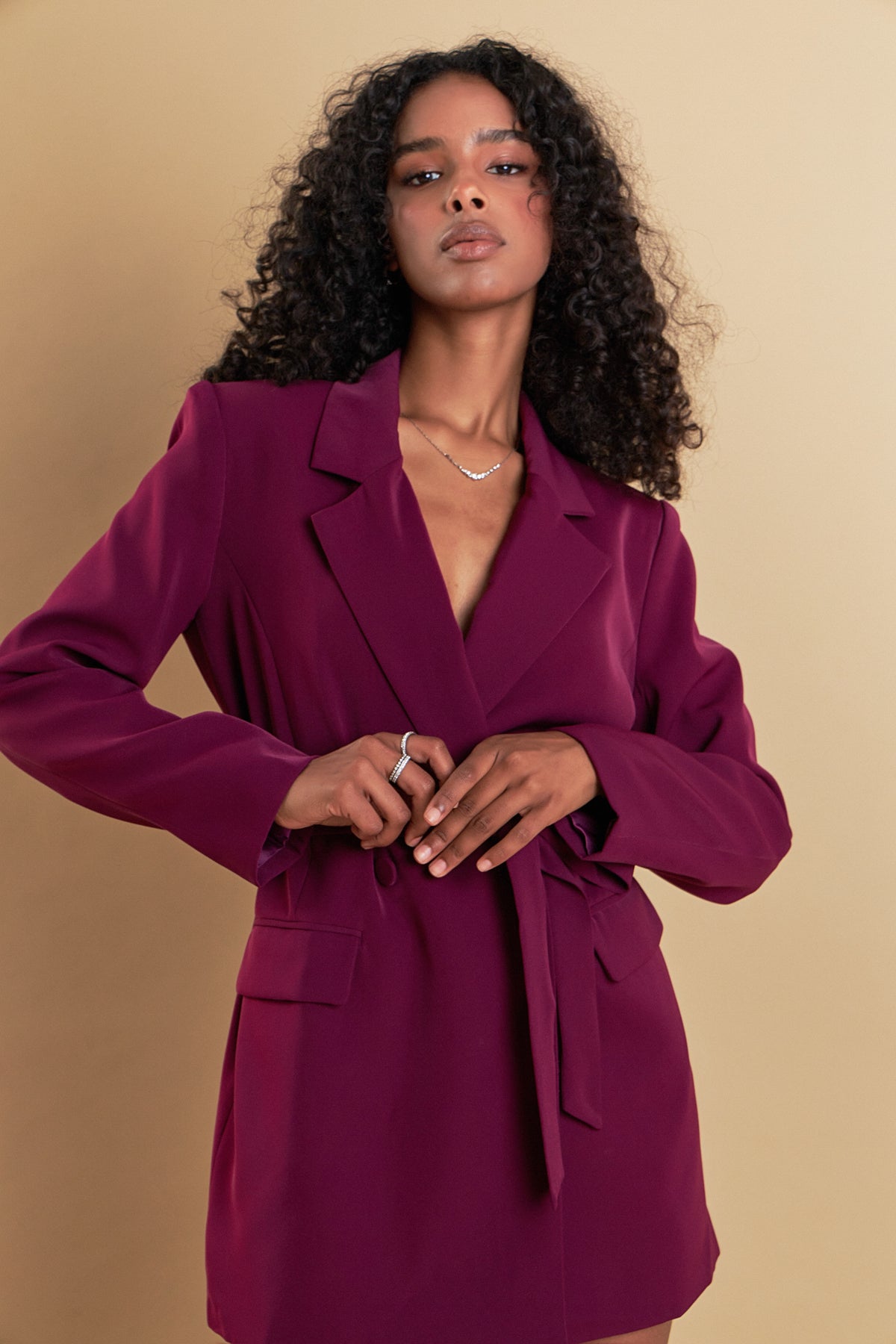 ENDLESS ROSE - Belted Blazer - BLAZERS available at Objectrare