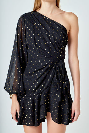 ENDLESS ROSE - One Shoulder Chiffon Mini Dress - DRESSES available at Objectrare