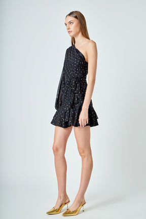 ENDLESS ROSE - One Shoulder Chiffon Mini Dress - DRESSES available at Objectrare