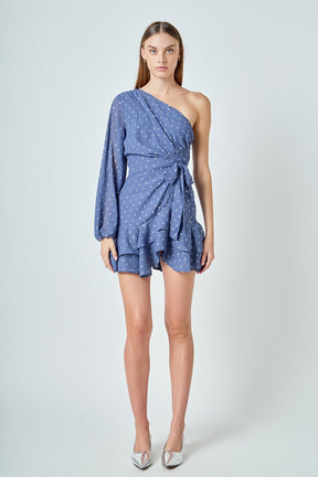 ENDLESS ROSE - One Shoulder Chiffon Mini Dress - DRESSES available at Objectrare