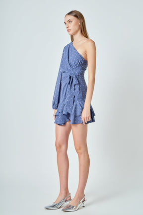 ENDLESS ROSE - One Shoulder Chiffon Mini Dress - DRESSES available at Objectrare