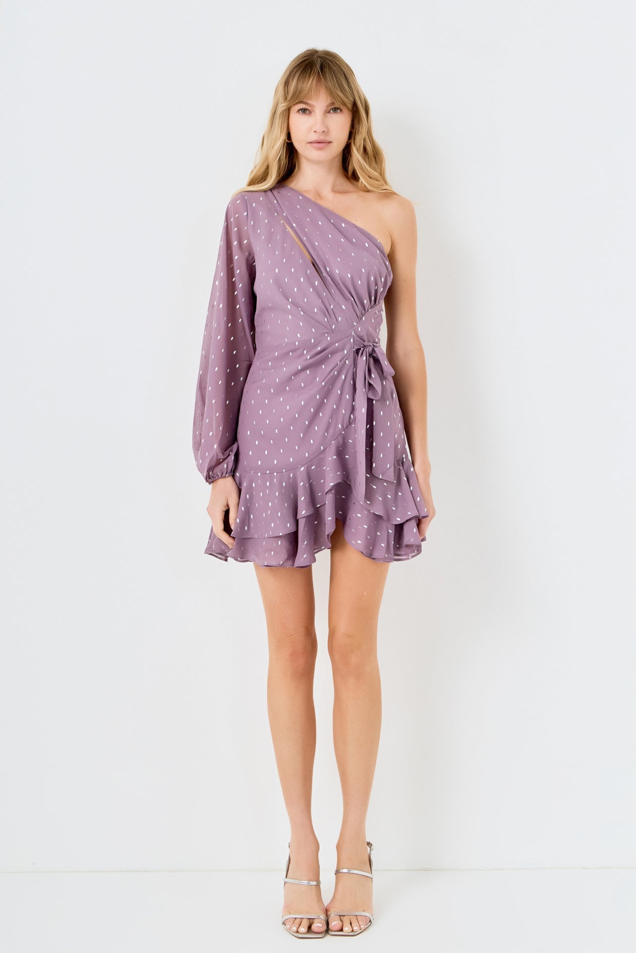 ENDLESS ROSE - One Shoulder Chiffon Mini Dress - DRESSES available at Objectrare