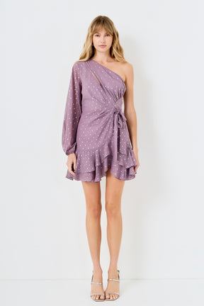 ENDLESS ROSE - One Shoulder Chiffon Mini Dress - DRESSES available at Objectrare