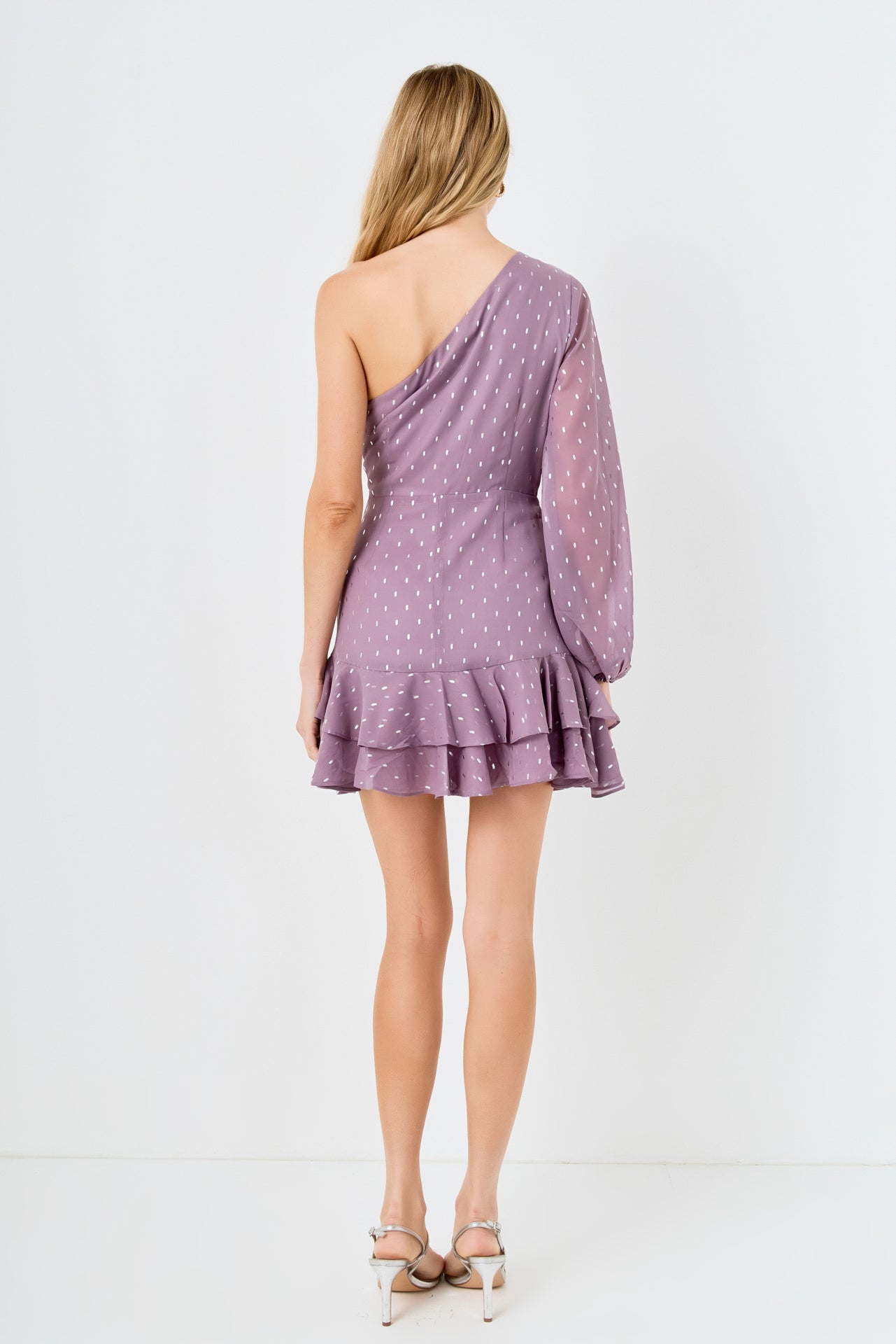 ENDLESS ROSE - One Shoulder Chiffon Mini Dress - DRESSES available at Objectrare