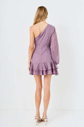 ENDLESS ROSE - One Shoulder Chiffon Mini Dress - DRESSES available at Objectrare