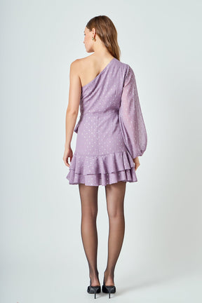 ENDLESS ROSE - One Shoulder Chiffon Mini Dress - DRESSES available at Objectrare