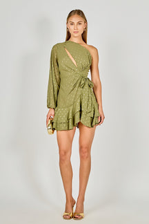 ENDLESS ROSE - One Shoulder Chiffon Mini Dress - DRESSES available at Objectrare