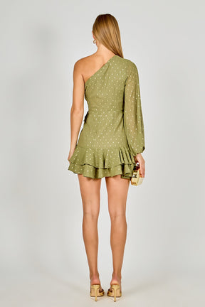 ENDLESS ROSE - One Shoulder Chiffon Mini Dress - DRESSES available at Objectrare