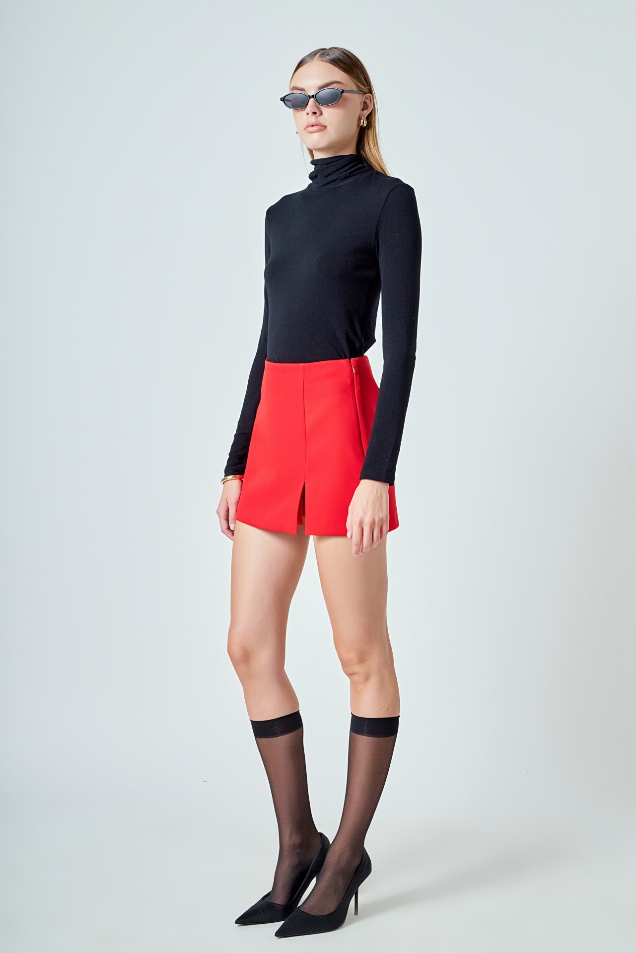 ENDLESS ROSE - Slit Detail Skort - SKORTS available at Objectrare
