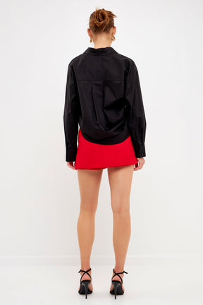 ENDLESS ROSE-Slit Detail Skort-SKORTS available at Objectrare