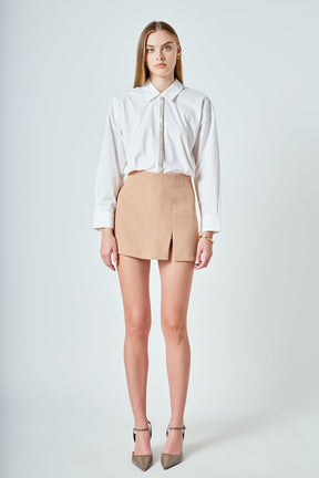ENDLESS ROSE - Slit Detail Skort - SKORTS available at Objectrare