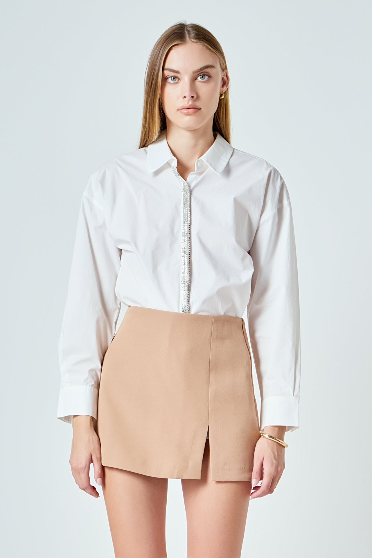 ENDLESS ROSE - Slit Detail Skort - SKORTS available at Objectrare