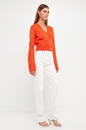 ENDLESS ROSE - Heart Button Cardigan - SWEATERS & KNITS available at Objectrare
