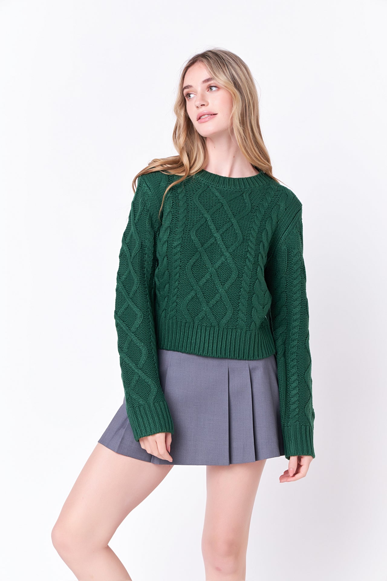 ENGLISH FACTORY - Texture Cable Sweater - SWEATERS & KNITS available at Objectrare