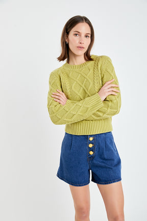 ENGLISH FACTORY - Cable-Knit Sweater - SWEATERS & KNITS available at Objectrare