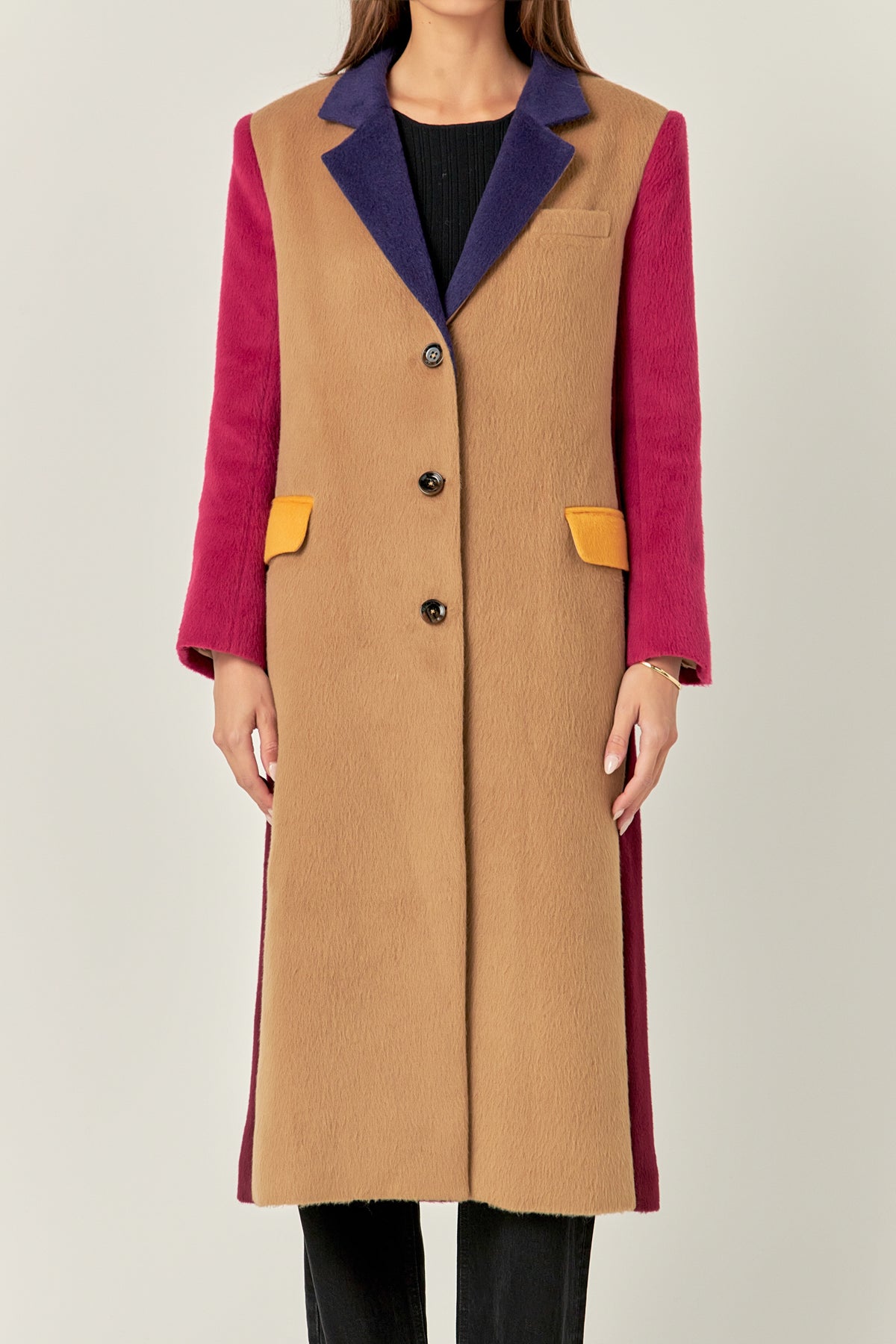 ENGLISH FACTORY - Premium Oversize Color block Coat - COATS available at Objectrare