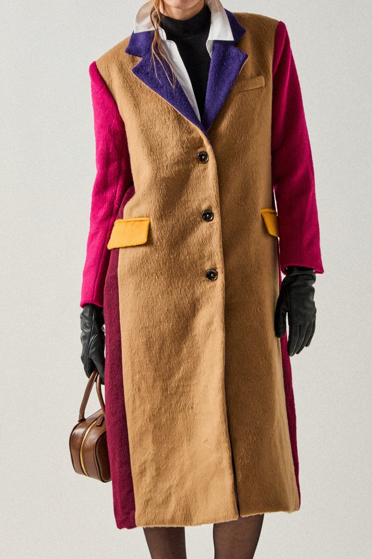 ENGLISH FACTORY - Premium Oversize Color block Coat - COATS available at Objectrare