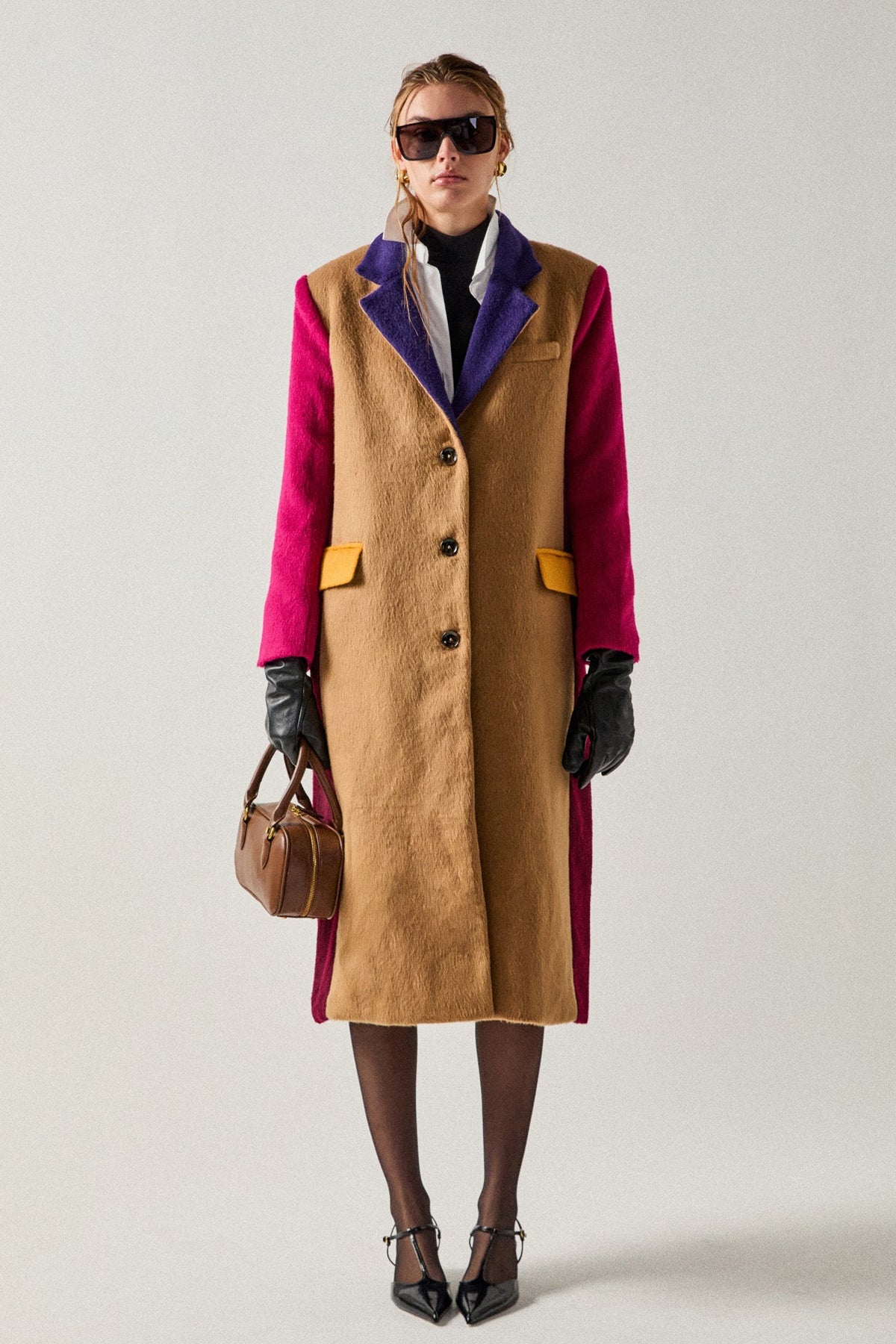 ENGLISH FACTORY - Premium Oversize Color block Coat - COATS available at Objectrare