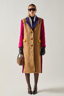 ENGLISH FACTORY - Premium Oversize Color block Coat - COATS available at Objectrare