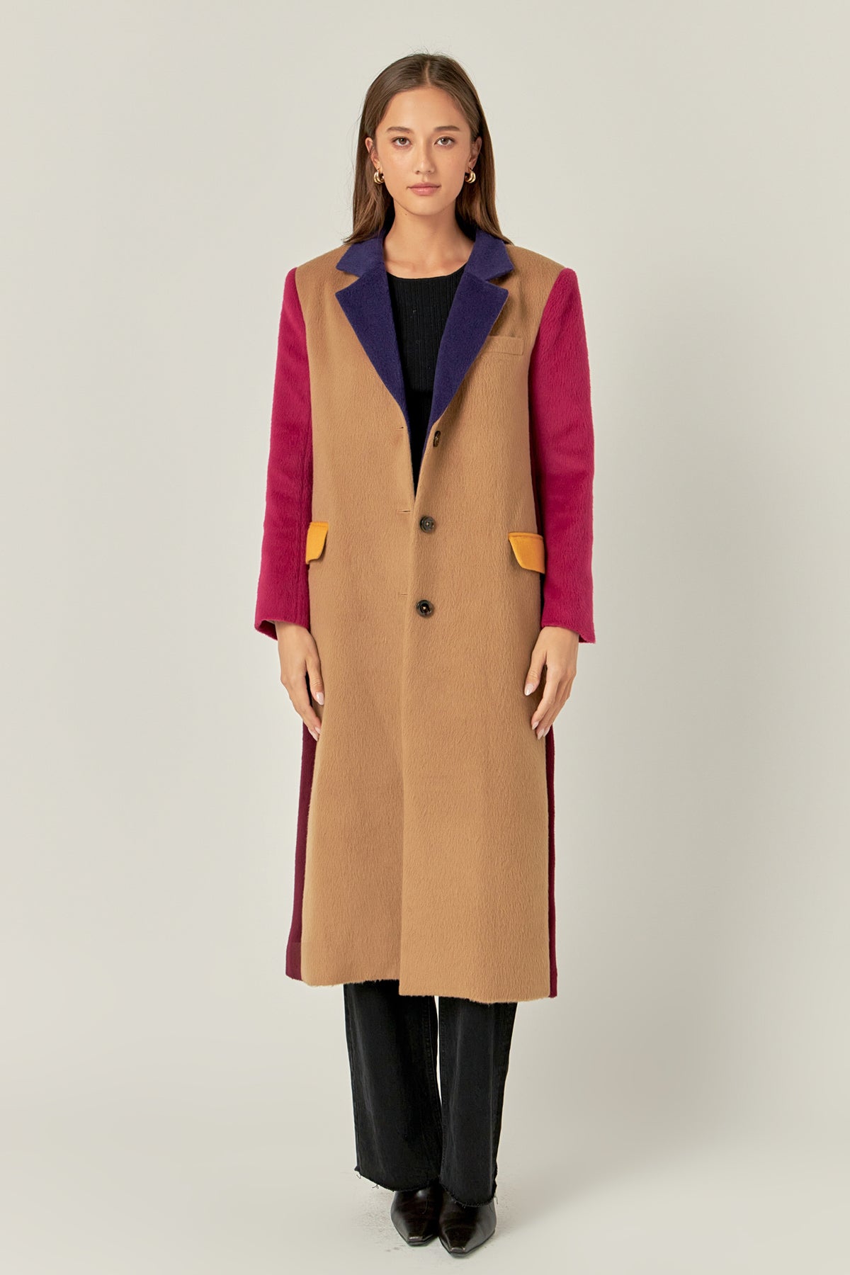 ENGLISH FACTORY - Premium Oversize Color block Coat - COATS available at Objectrare