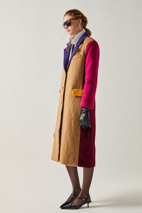 ENGLISH FACTORY - Premium Oversize Color block Coat - COATS available at Objectrare