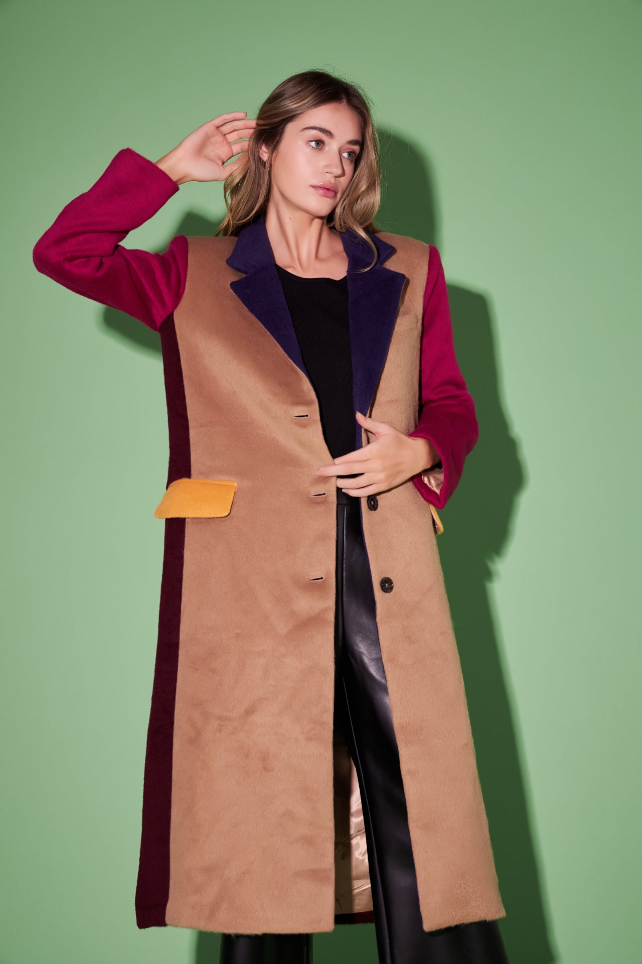 ENGLISH FACTORY - English Factory - Premium Oversize Color block Coat - COATS available at Objectrare